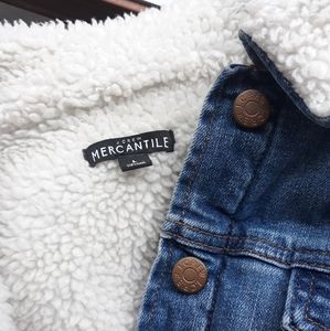 J. Crew Mercantile Sherpa Lined Jean Jacket Size L Denim Classic Minimal